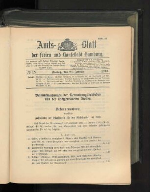 No. 15, 21. Januar 1916