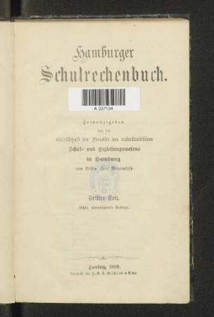 Theil 3: Hamburger Schul-Rechenbuch