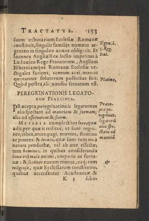 Peregrinationis Legatorum Praecepta.