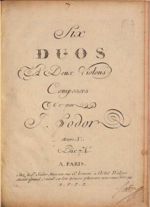 Six duos a deux violons : oeuvre 3e