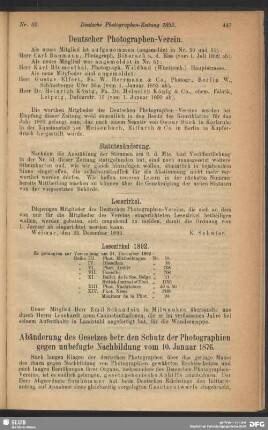 Abänderung des Gesetzes betr. den Schutz der Photographien gegen unbefugte Nachbildung vom 10. Januar 1876