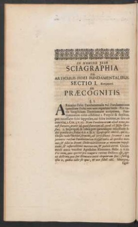Sciagraphia De Articulis Fidei Fundamentalibus.
