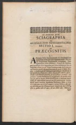 Sciagraphia De Articulis Fidei Fundamentalibus.