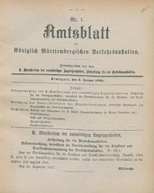3. Januar-29. Dezember 1898 = Nr. 1-110