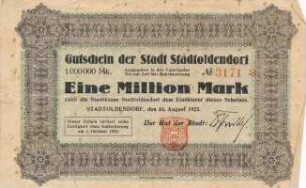 Zahlungsmittel / Gutschein der Stadt Stadtoldendorf über eine Million Mark