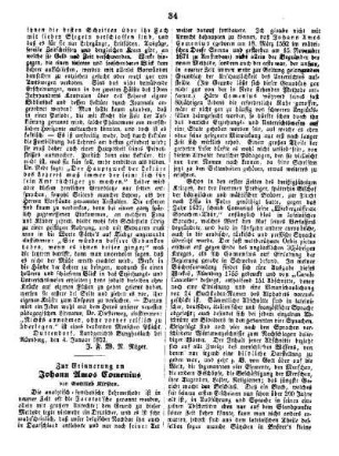 Zur Erinnerung an Johann Amos Comenius