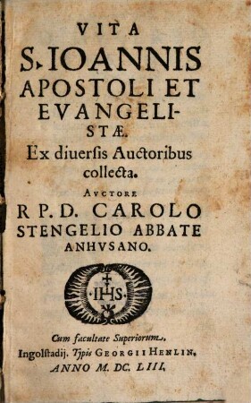 Vita S[ancti] Joannis apostoli et evangelistae