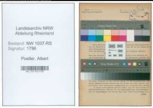 Entnazifizierung Albert Poeller , geb. 00.00.0000 (Regierungsinspektor)