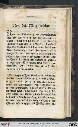 Von der Ohrenbeichte