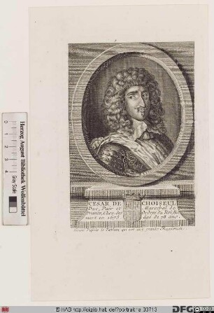 Bildnis César comte du Plessis-Praslin Choiseul, 1665 duc de