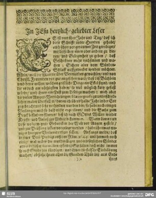 In JEsu hertzlich-geliebter Leser