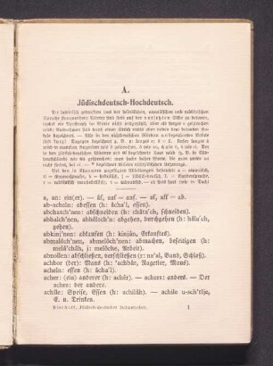 A. Jüdischdeutsch-Hochdeutsch.