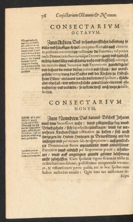 Consectarium Octavum.