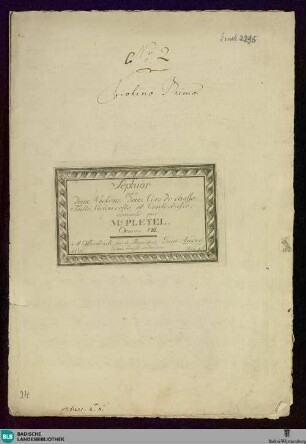 Septuor pour deux violons, deux cors de chasse, taille, violoncelle et contrebasse : Oeuvre VIII