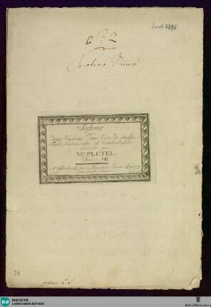 Septuor pour deux violons, deux cors de chasse, taille, violoncelle et contrebasse : Oeuvre VIII