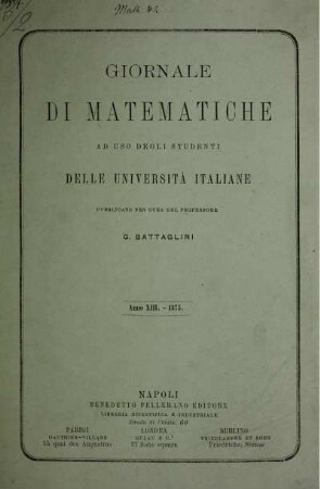 13: Giornale di matematiche