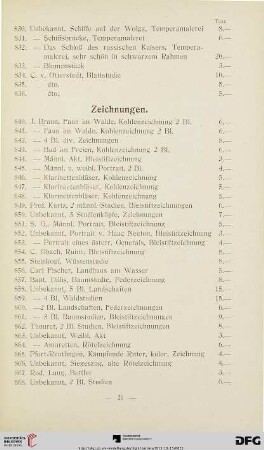 Zeichnungen (Nr. 840-882)
