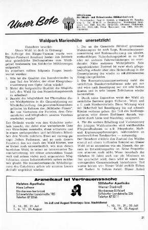 Waldpark Marienhöhe unersetzlich!