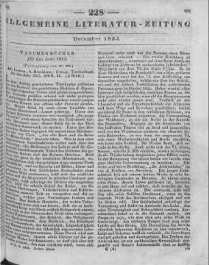 Urania. Taschenbuch für das Jahr 1835. Leipzig: Brockhaus 1835
