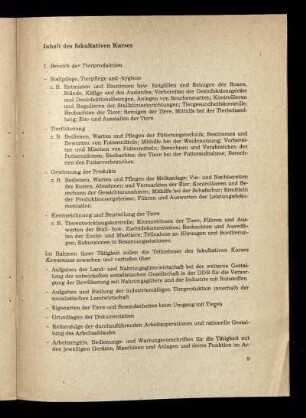 Inhalt des fakultativen Kurses