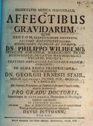 Diss. med. inaug. de affectibus gravidarum