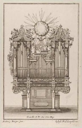 Orgel, Blatt 2 aus der Folge "Accurater Entwurff gantz neu inventirter u. noch nie an das Tagesliecht gekommener Orgelkästen"