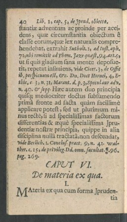 Caput VI. De materia ex qua.