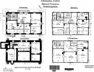 Friesenhofen: Empfangsgebäude Grundrisse UG,EG,1.OG,DG