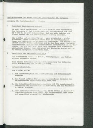 Lehrgang 02: Verkehrsschrift - Praxis