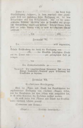 Formular VII. Exekutions-Verfügung