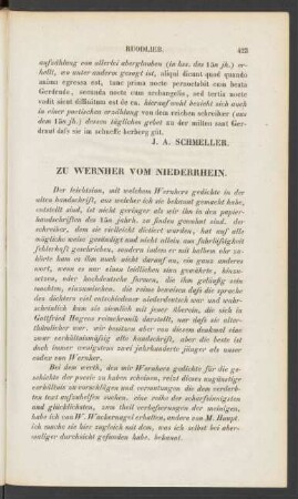 Zu Wernher Vom Niederrhein.