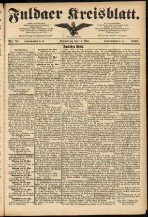 Zweite Ausgabe vom Donnerstag, den 15. Mai 1902.