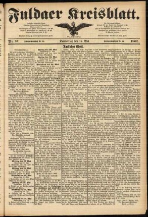Zweite Ausgabe vom Donnerstag, den 15. Mai 1902.