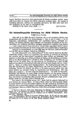 Die kulturpädagogische Bedeutung der Ethik Wilhelm Wundts