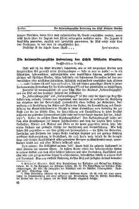 Die kulturpädagogische Bedeutung der Ethik Wilhelm Wundts