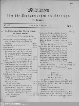 143. Sitzung