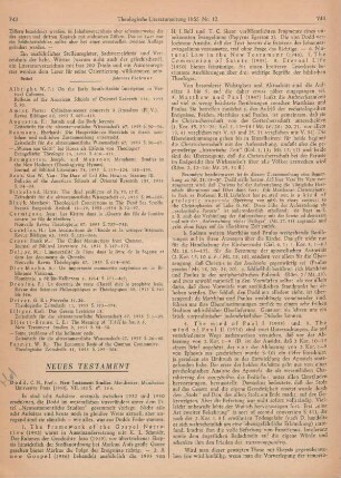 743-745 [Rezension] Dodd, Charles H., New Testament studies