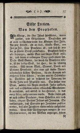 Eilfte Lection. Von den Propheten. - Zwanzigste Lection. Von dem Leiden Jesu Christi.