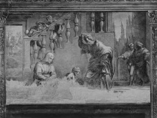 Zyklus mit Szenen aus dem Leben Johannes' des Täufers — Johannes der Täufer empfängt den Segen von seinem Vater