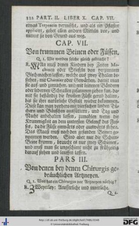 Pars III. Von denen bey denen Chirurgis gebräuchlichen Artzneyen.