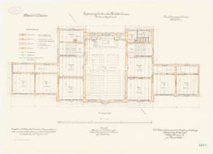 Kadettenhaus der Garnison Potsdam Ergänzungsbauten: Unterrichtsgebäude: Grundriss 2. Obergeschoss 1:100