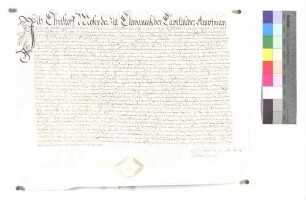 Christoph Moßer, kapitelischer Amtmann zu Ellwangen erhält als Träger des Kapitels von Propst Johann Jakob zu Ellwangen das Lehen zu Röhlingen.