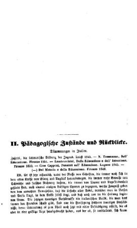 Pädagogische Zustände und Rückblicke