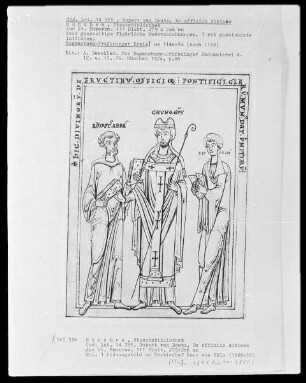 Rupert von Deutz, De officiis divinis — Widmungsbild an Erzbischoif Kuno von Regensburg, Folio 1verso
