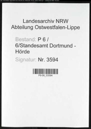 Sterberegister Standesamt Dortmund-Hörde (VII)
