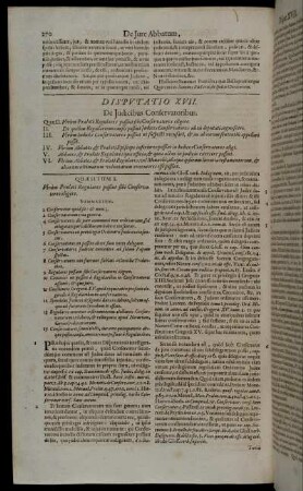 Disputatio XVII. De Judicibus Conservatoribus.