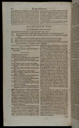 Disputatio XVII. De Judicibus Conservatoribus.