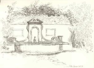 Brunnen mit Äffchen