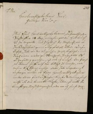 Brief von Georg Lichtensteger an Johann Friedrich von Uffenbach. Nürnberg, 30.6.1765