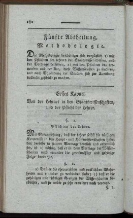 Fünfte. Abtheilung. Methodologie.